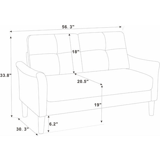 Tufted Loveseat - Dark Brown