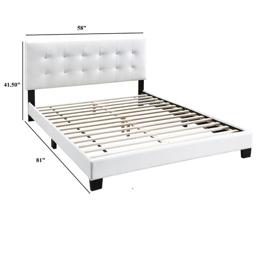 Modern Style Bed With Upholstered Rectangle Headboard