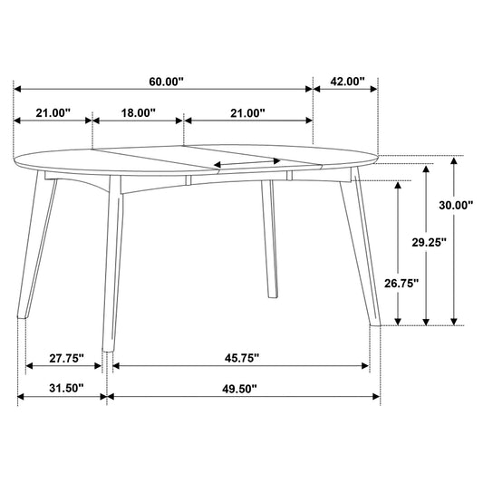 Thomson - Oval Dining Table With Removable Leaf - Walnut