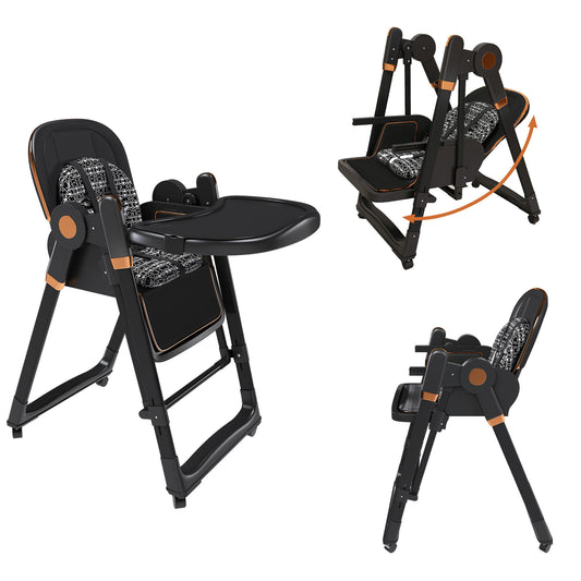 Convertible Baby High Chair To Rocker With 5 Point Harness