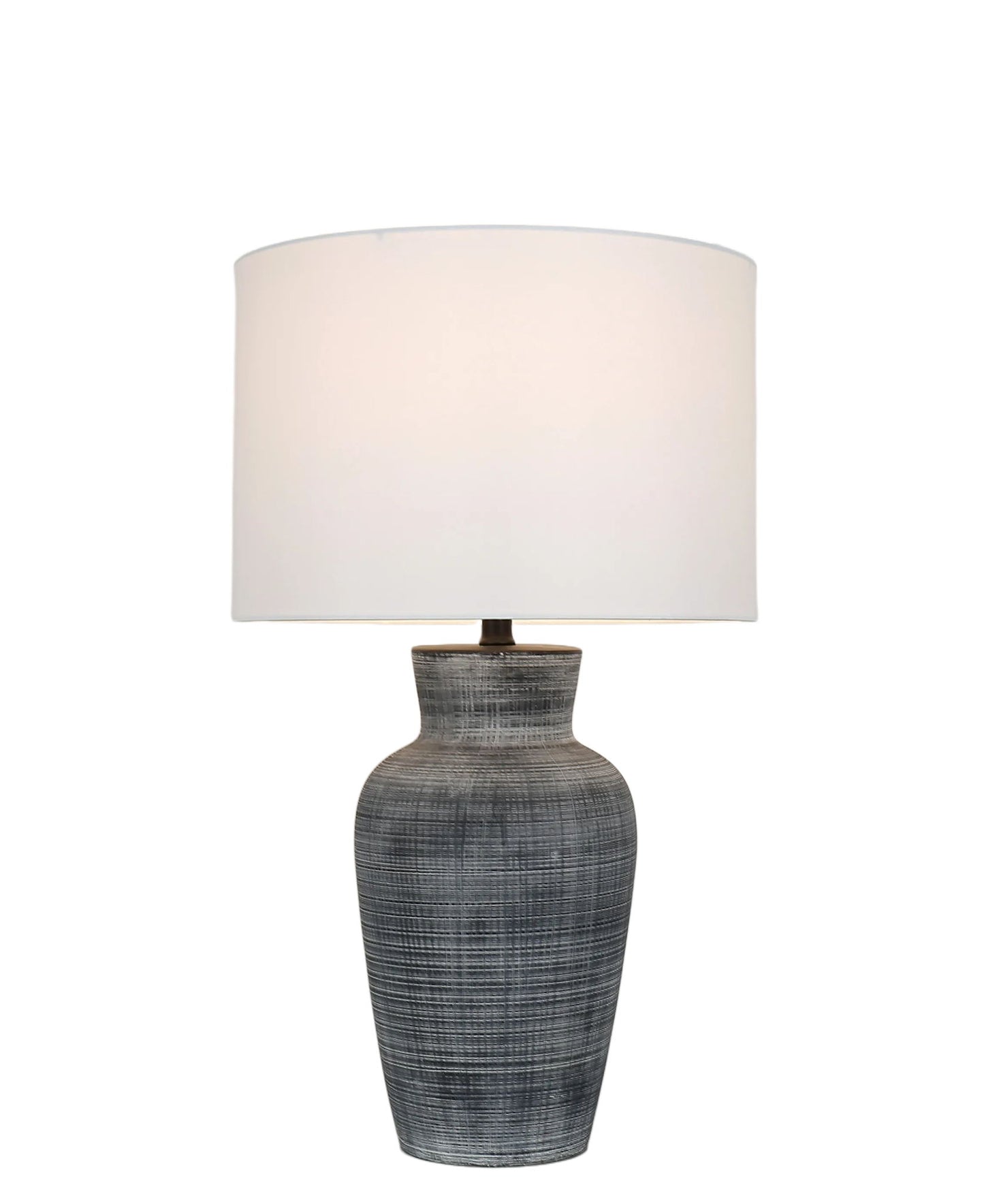 Textured Aura Textured Ceramic Table Lamp (Set of 2) - Textured Black And White Ceramic