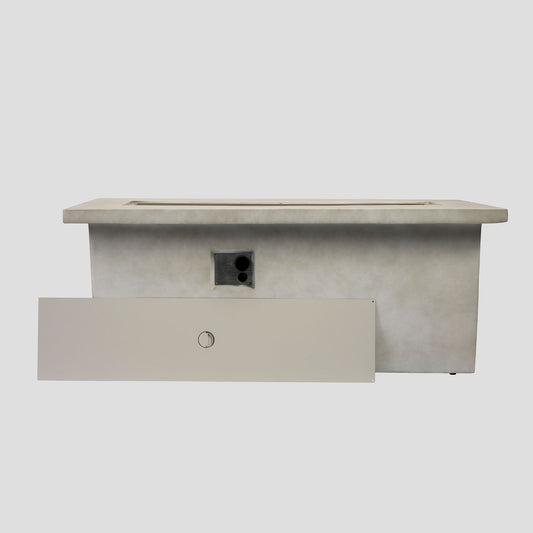 Rectangular Propane Gas Fire Pit Table With 60000 Btu For Outdoor Spaces - Light Gray