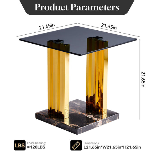 Side Table - Gray / Gold