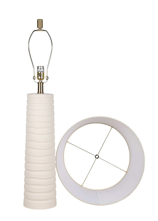 "Calming Flow" Ceramic Table Lamp (Set of 2) - Textured White