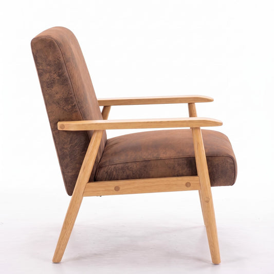Wide Arm Chair - Light Brown