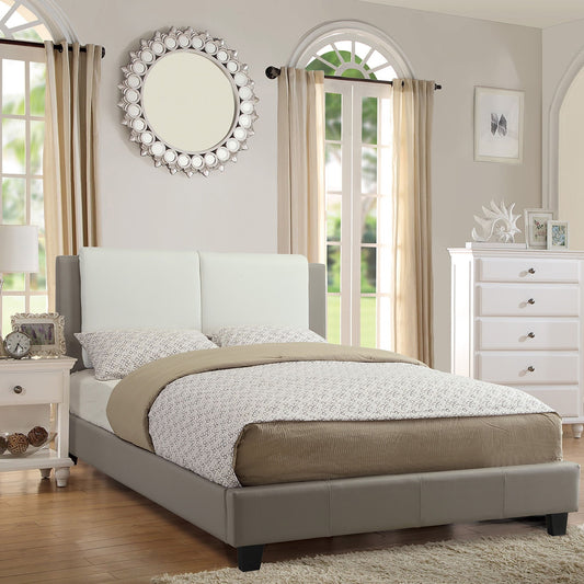 Bed Set With 2 Tone Upholstered Headboard
