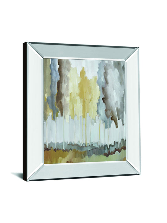 Edge Of The Field By Jacqueline Ellens - Mirror Framed Print Wall Art - Yellow