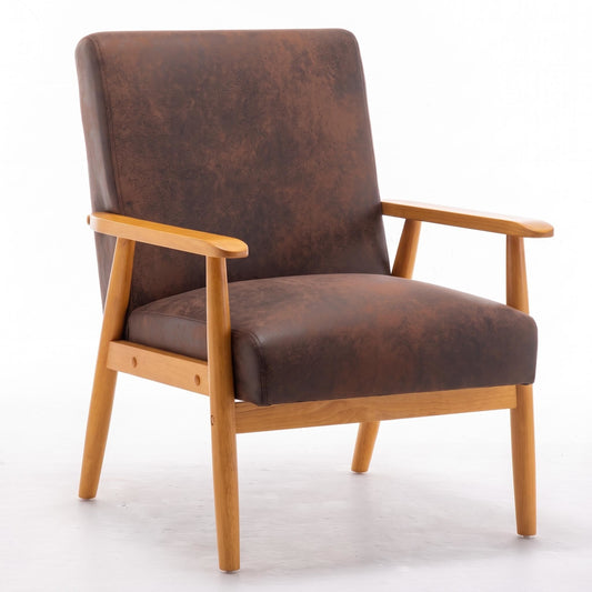 Wide Arm Chair - Brown