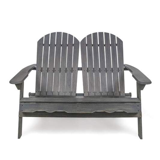 Outdoor Adirondack Rocking Loveseat With Hand Crafted Details
