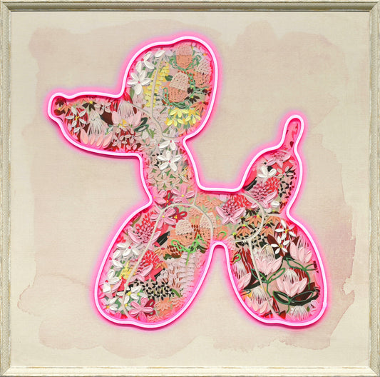 Blossom Glow Silhouette - 33" x 33" Framed Wall Art - Pink