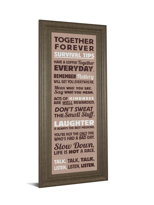 Survival Tips I By The Vintage Collection - Framed Print Wall Art - Light Brown
