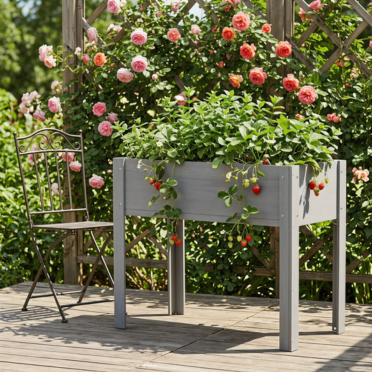 Raised Garden Bed With Legs, Elevated Planter Box For Outdoor Plants