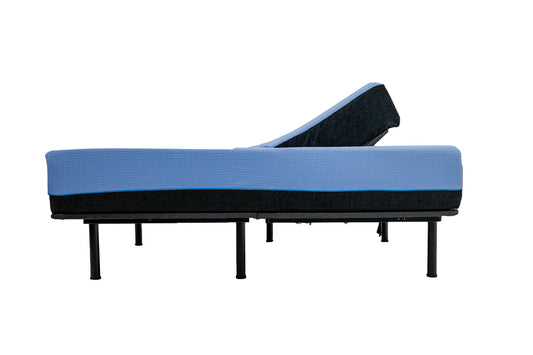 Refresh - 12" Flex Head Latex Foam Hybrid Mattress And Adjustable Base Bundle - Blue - King