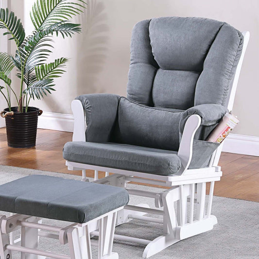 Upholstered Glider Chair With Ottoman