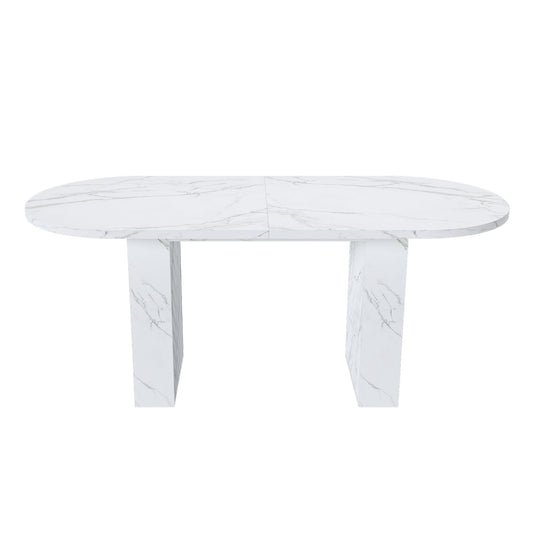 Oval Dining Table With Wood Strip Base
