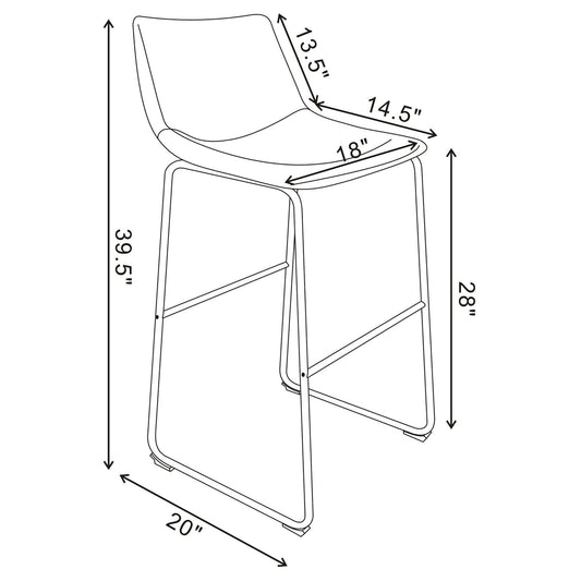 Armless Bar Stool (Set of 2) - Brown