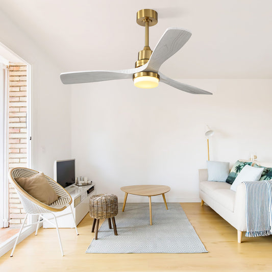 Ceiling Fan With Dimmable LED Light 6 Speed Remote 3 Blade Reversible DC Motor For Bedroom