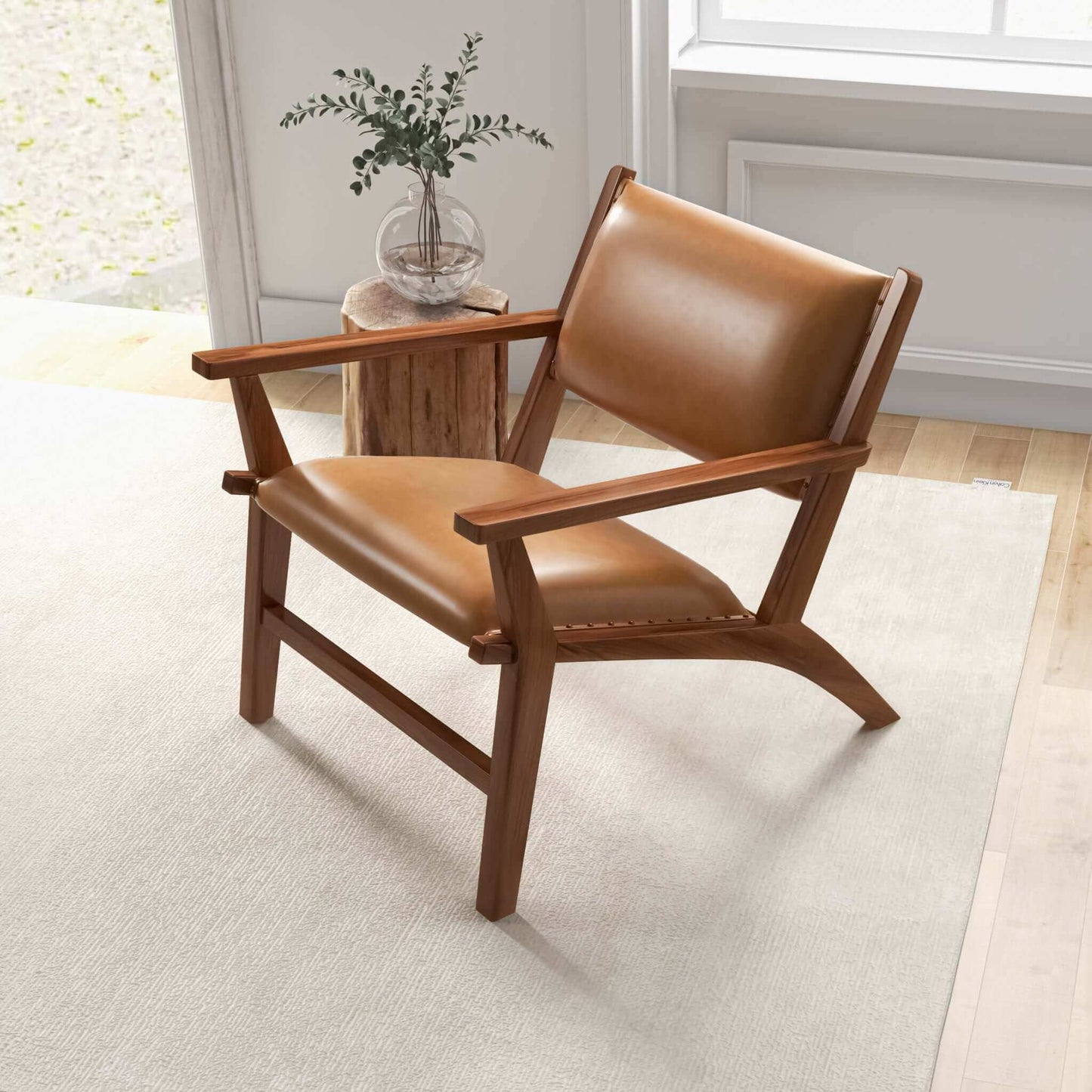 Hendrix - Antique Arm Chair - Brown / Rustic / Tan