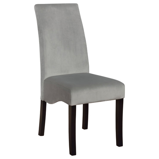 Upholstered Dining Chair Soft Padded Seat And Flared Back Design (Set of 2) - Gray