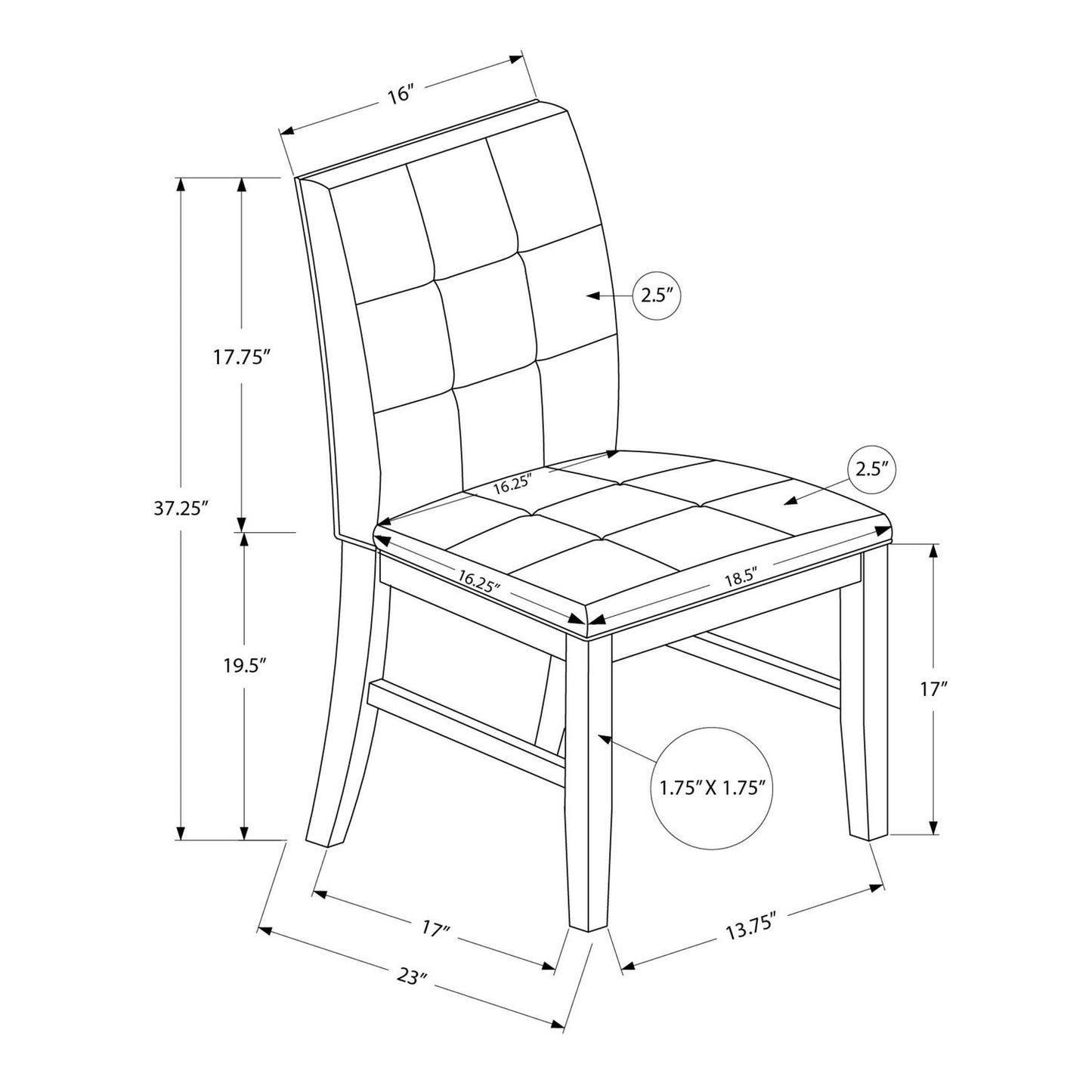 Dining Chair (Set of 2) - Brown