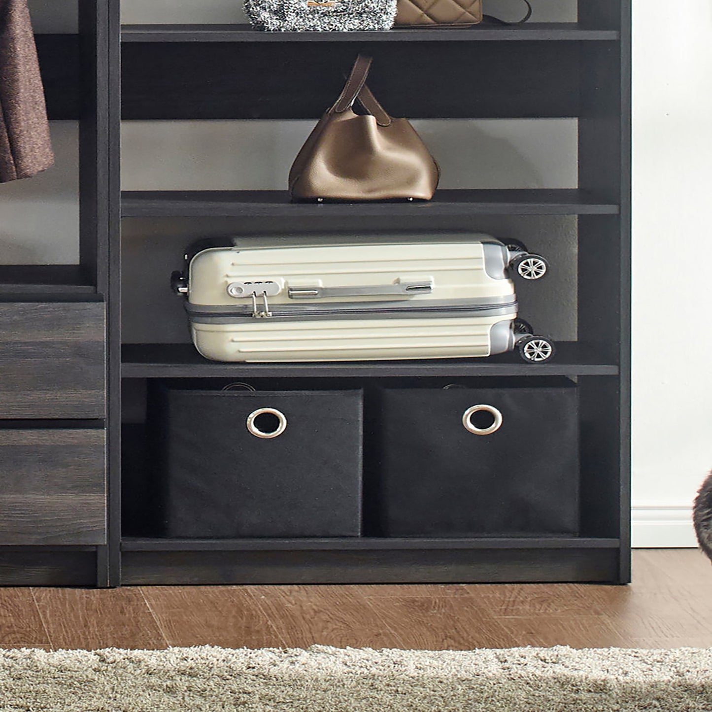 Monica - Walk-In Closet System With Spacious Drawer - Gray