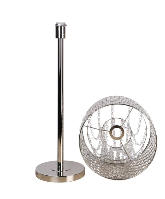 "Crystal Elegance II" Metal Table Lamp (Set of 2) - Polished Nickel / Clear Crystal