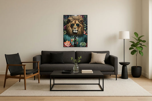 Floral King Swagger - 40" x 30" Framed Wall Art - Green