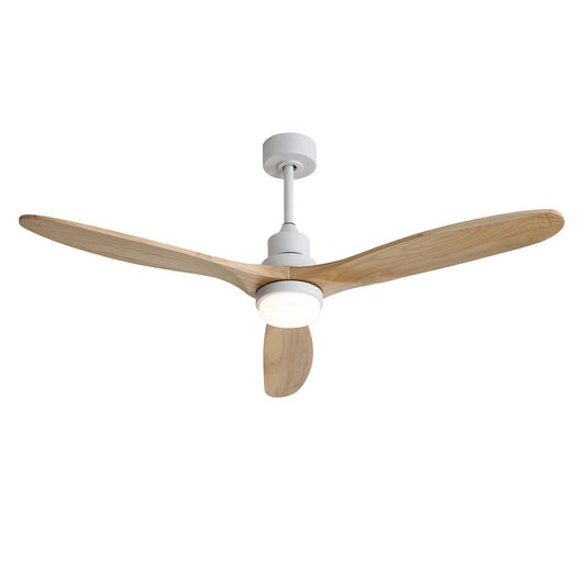 60" DC Motor Ceiling Fan With Light, 3 Blades, 18W LED 3 Color Dimmable With Memory, 6 Speed Lcd Remote Control, Reversible Motor, Timer Setting (1 / 4 / 8 H) - White