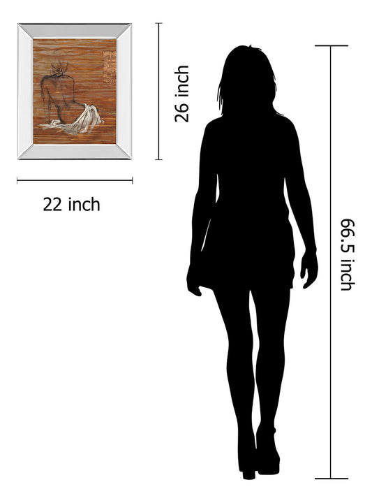 Maya By Saro - Mirror Framed Print Wall Art - Light Brown