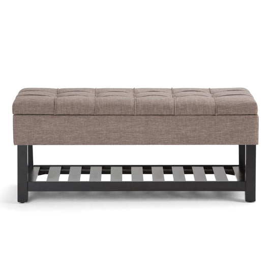Saxon - Upholstered Transitional Storage Ottoman Bench