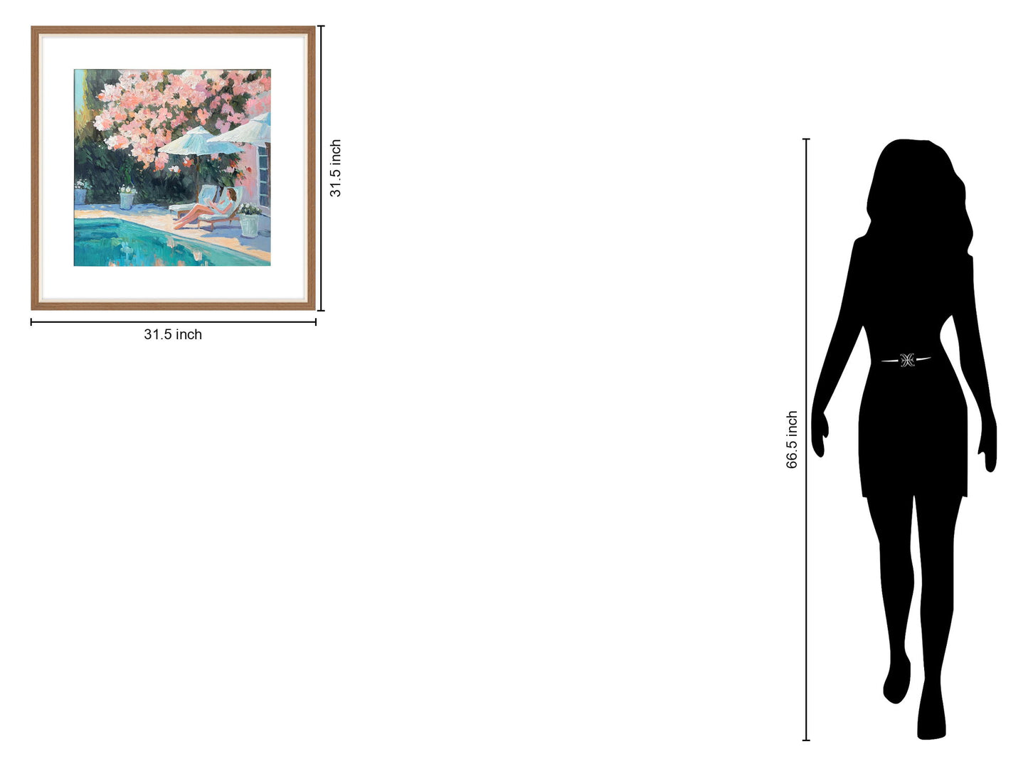 Poolside Blossom I Hand-Embellished Print In Frame - Green