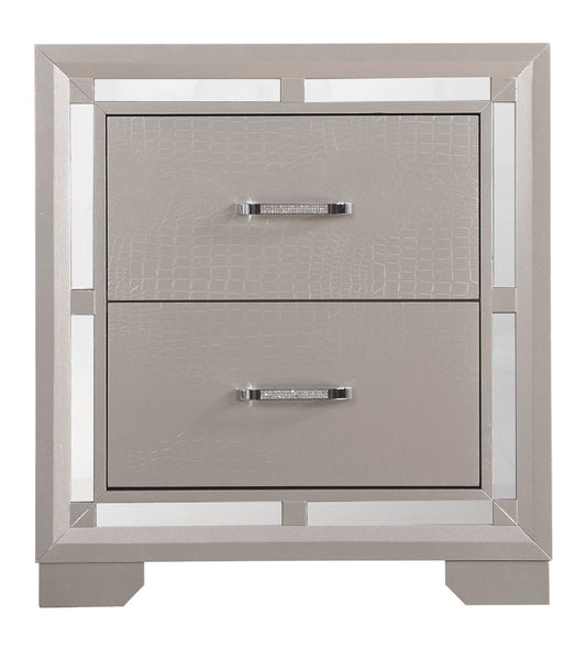 Elegant Nightstand - Silver Champagne