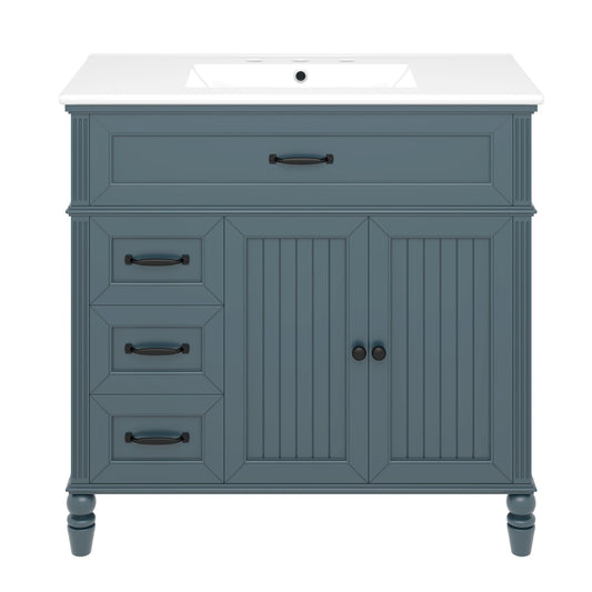 Bathroom Vanity With Sink, Freestanding Cabinet & Drawers