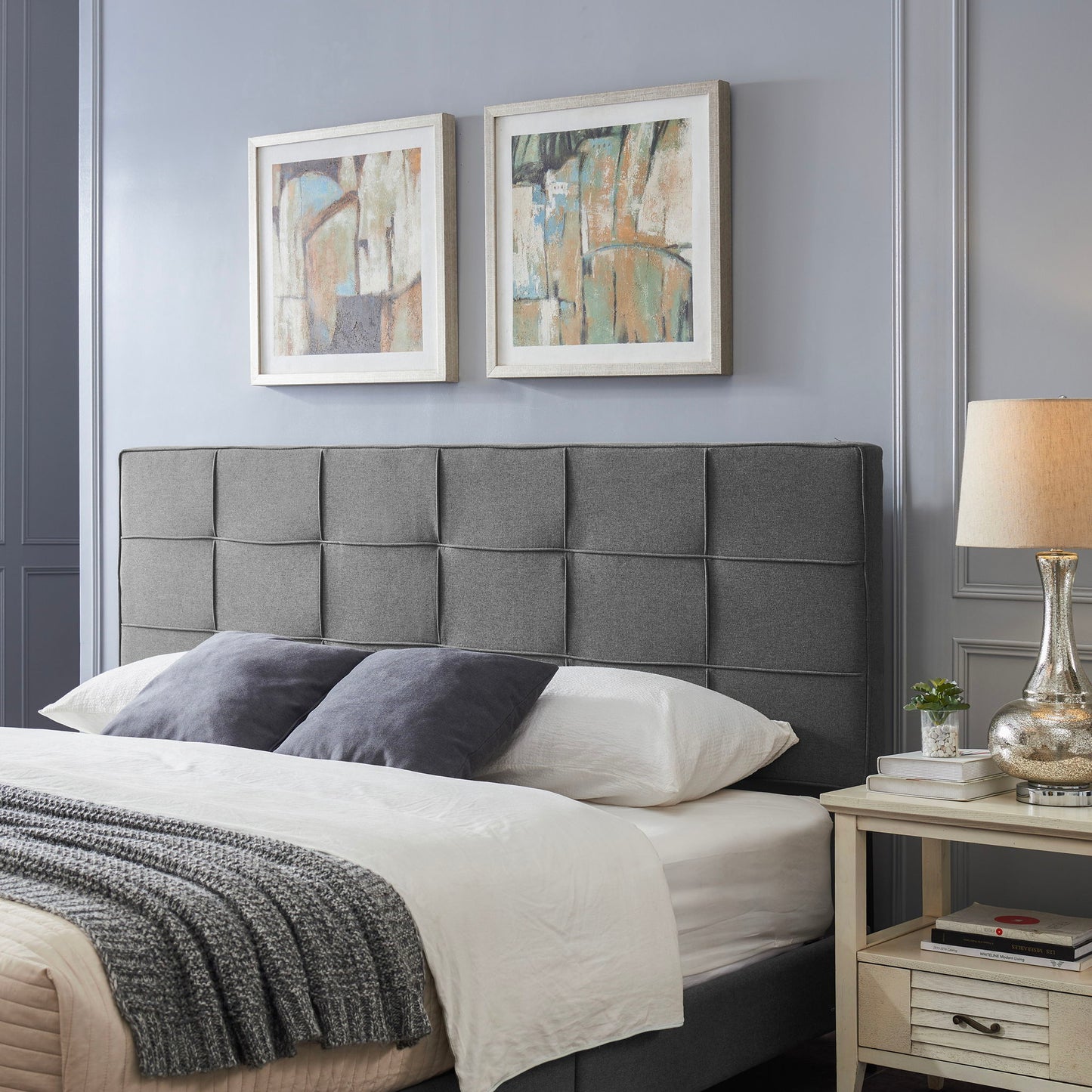 King / California King Sized Headboard - Charcoal Gray