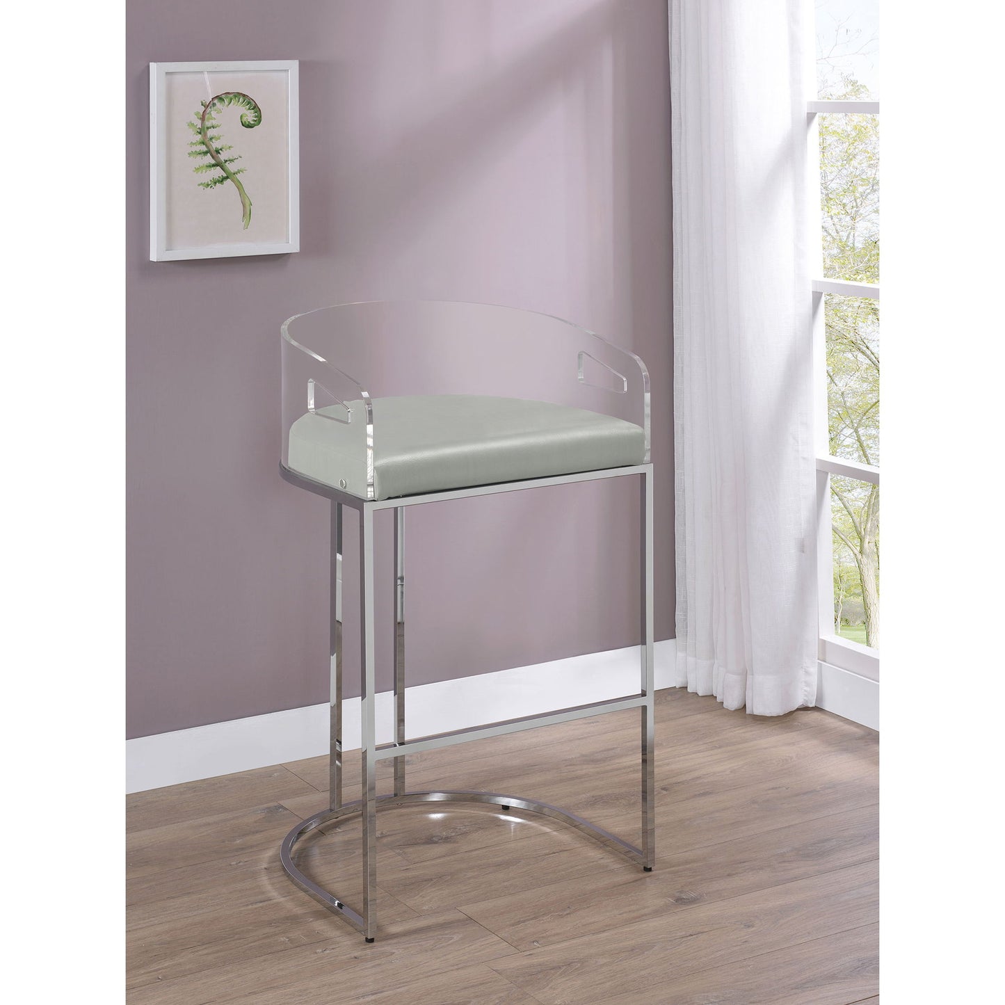 Mello - Upholstered Bar Chair (Set of 2) - Gray