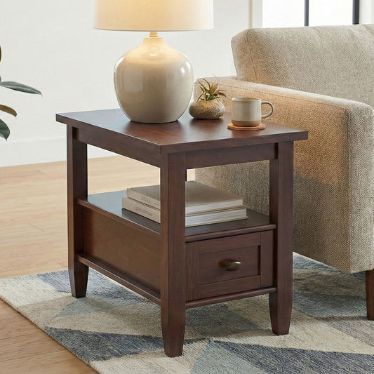 Warm Shaker - Narrow Side Table - Brown