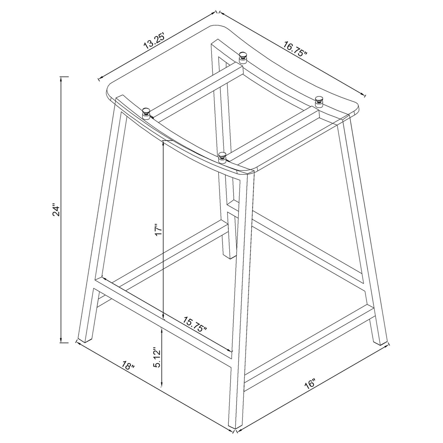 Staten - Backless Counter Stool (Set of 2) - Chrome
