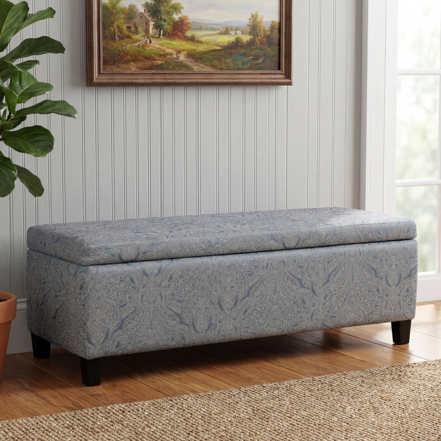 Indoor Storage Ottoman Bench With Hidden Storage - Pattern