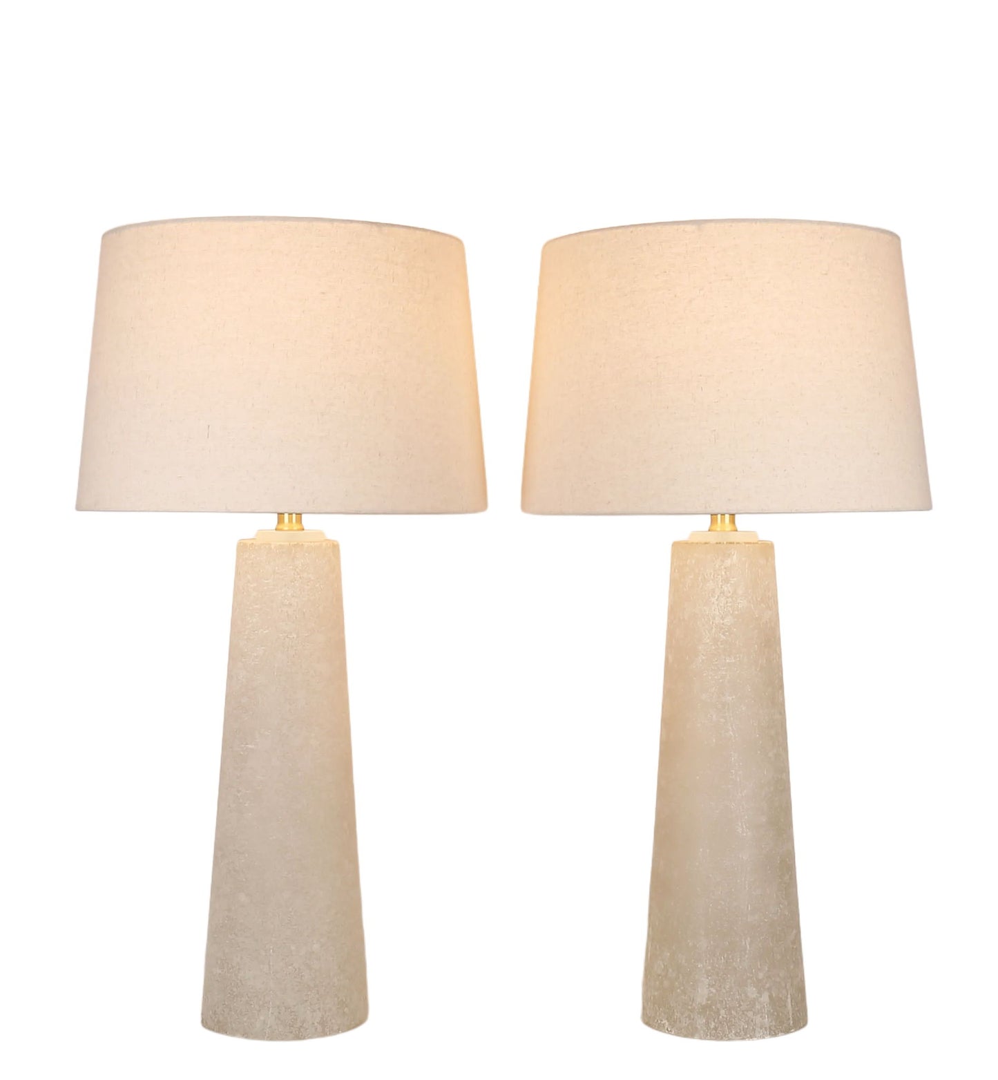 Mystic Frost Glass Table Lamp With Night Light (Set of 2) - Frosted Glass / Frosted Crystal