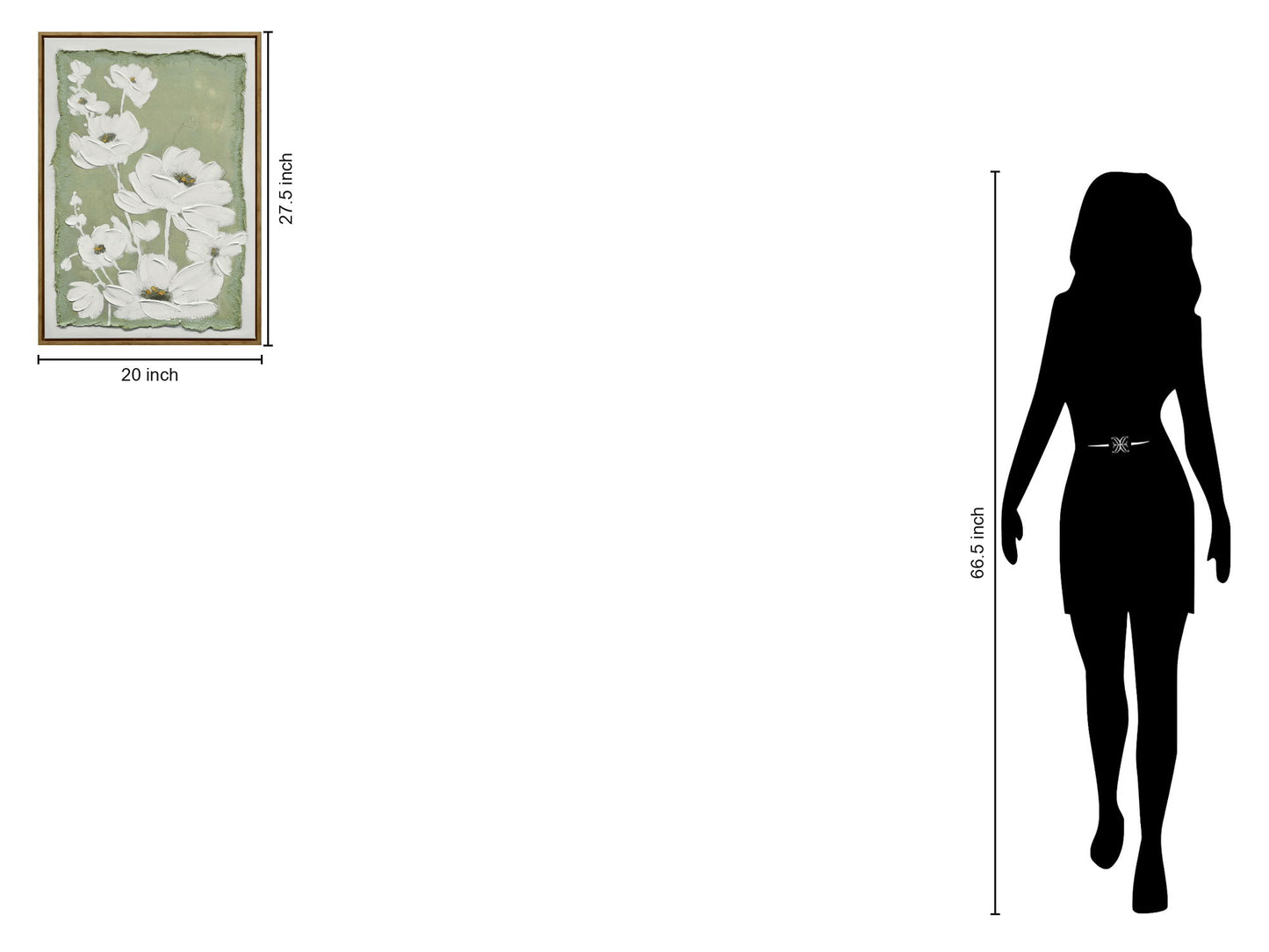 "Blossom Serenity I" Hand-Embellished Canvas In Frame - Green / White