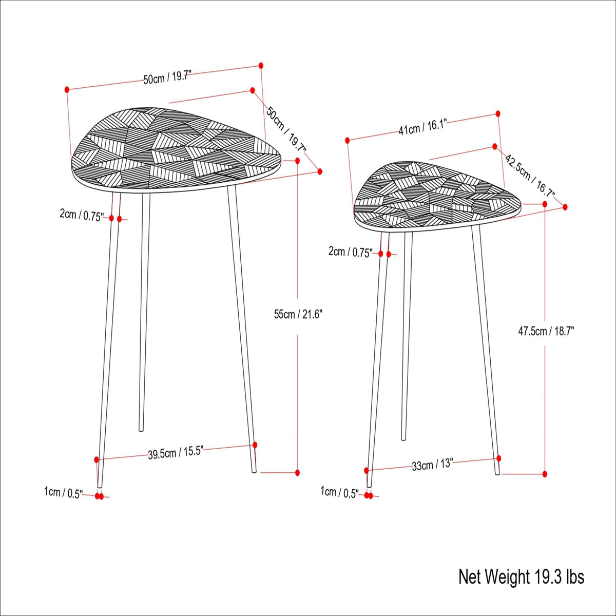 Shelton - 2 Piece Metal Nesting Table - Gray