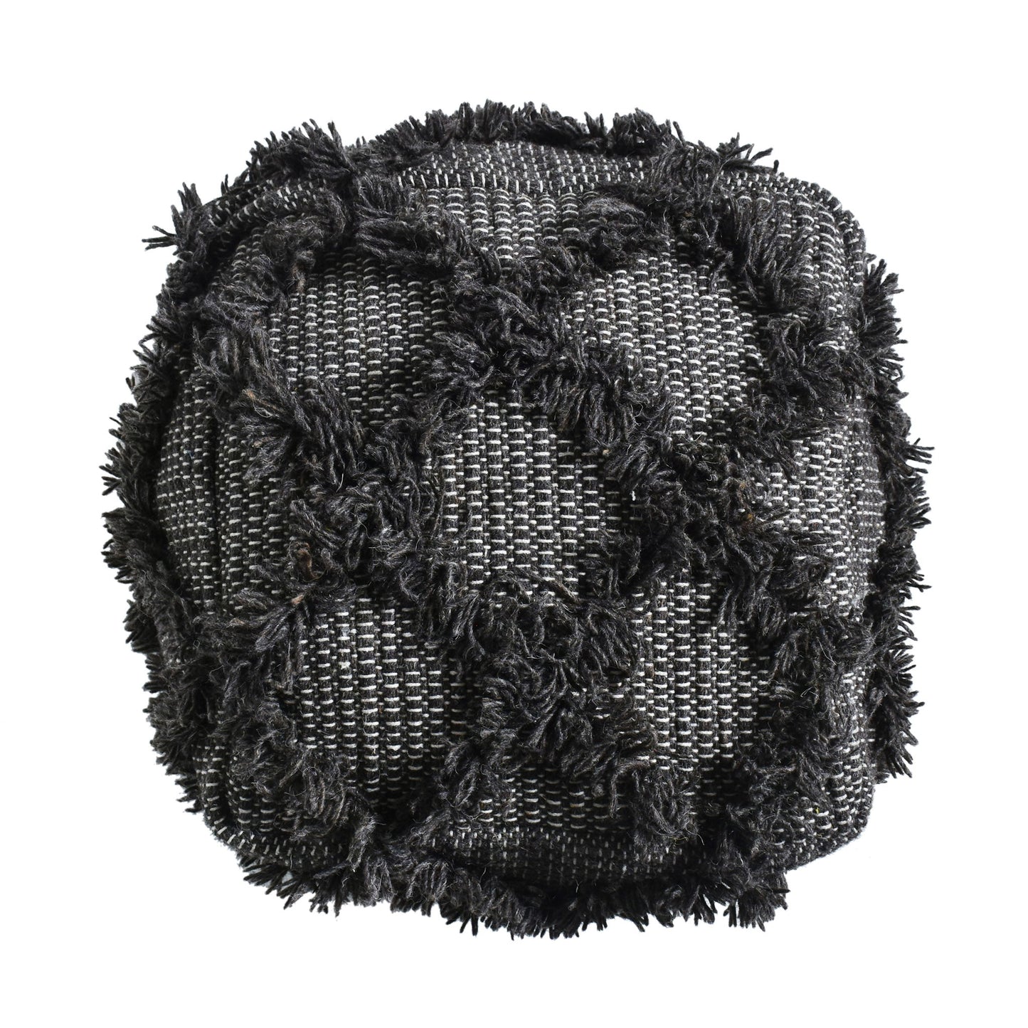 Jumanji - Handcrafted Wool And Cotton Pouf - Brown