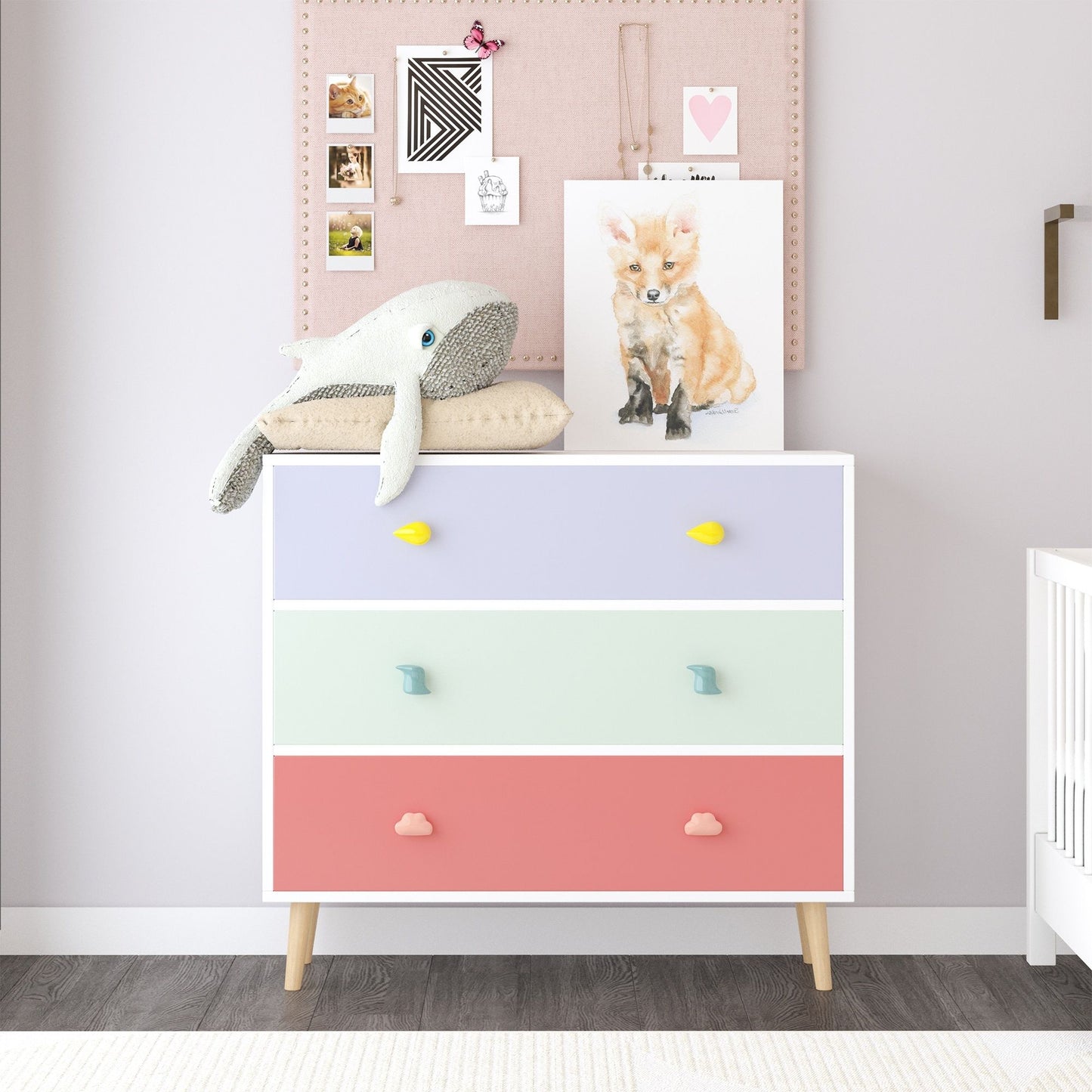 3 Drawer Dresser, Storage Cabinet With Anti Tip Safety