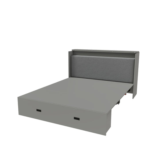 Full Murphy Bed With Storage Drawers, Charging Station, Foldable Panels, And Silent Swivel Wheels