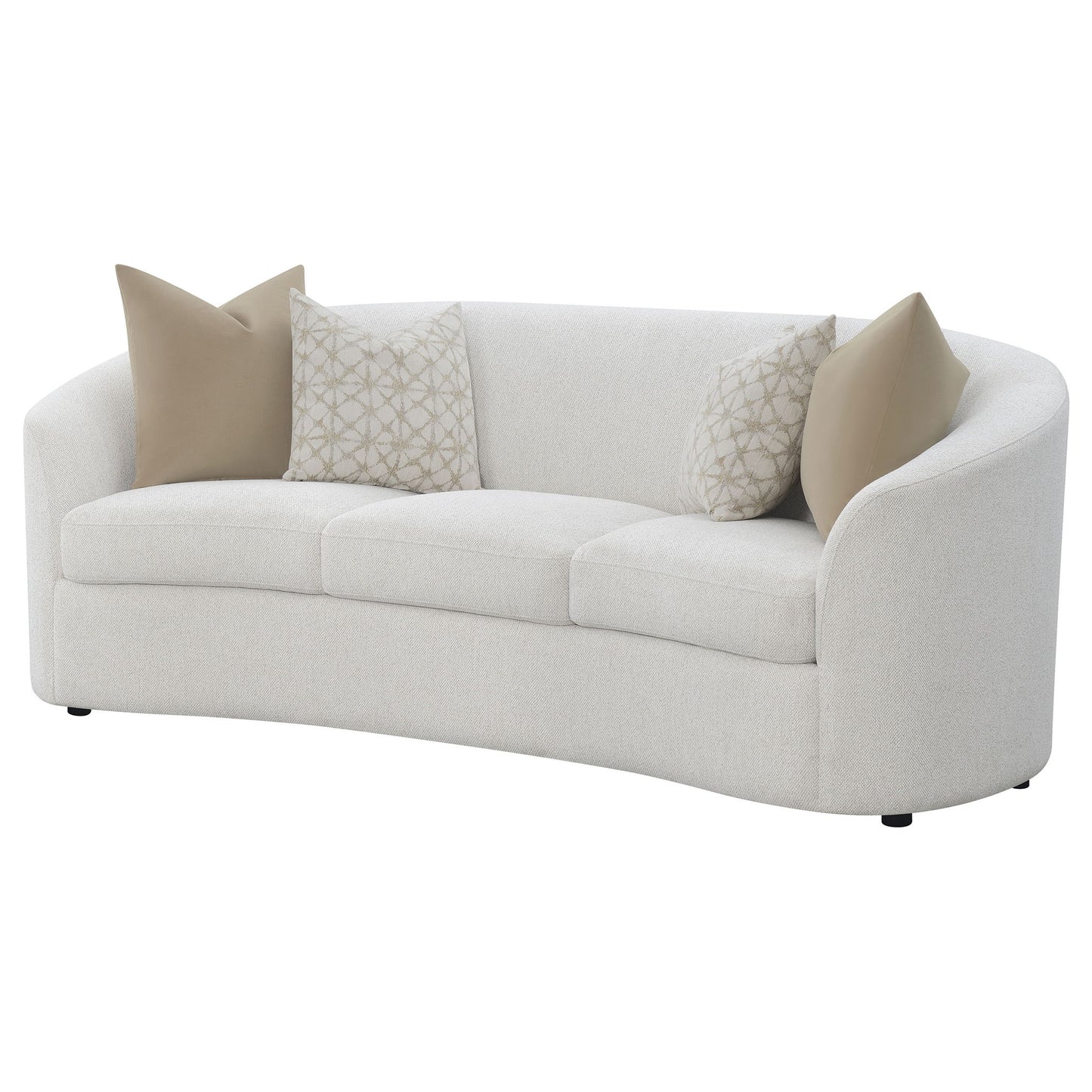 Rory - Sloped Arms Sofa With Pillows - Ivory