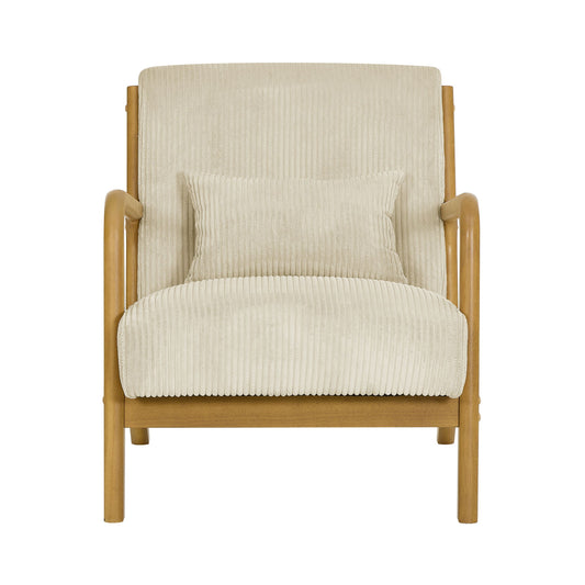 Upholstered Armchair With Back Support Pillow