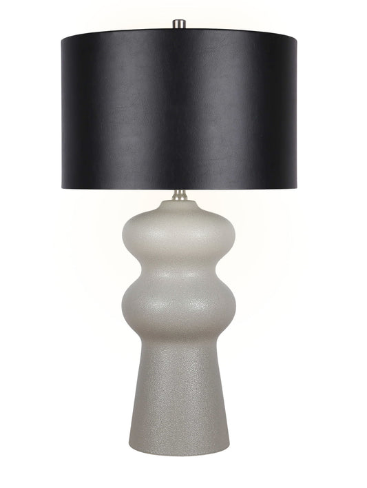 "Echo Essence" Ceramic Table Lamp - Textured Gray
