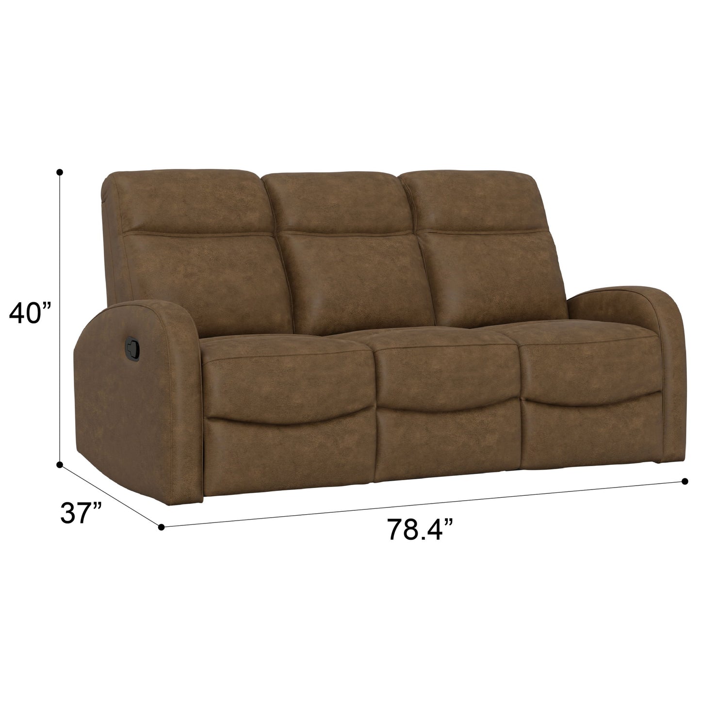 Manual Reclining Sofa With Dual Independent Recliners