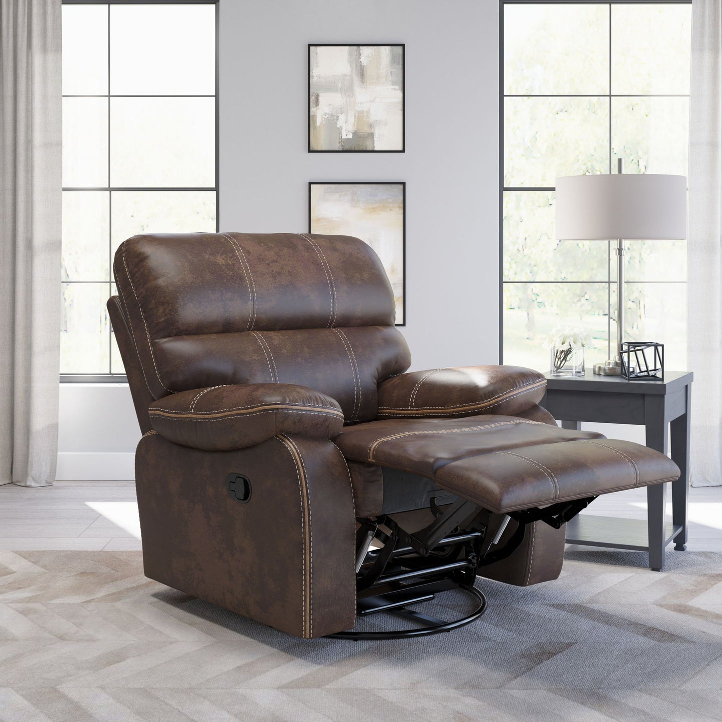 Rustic Swivel Gliding Recliner
