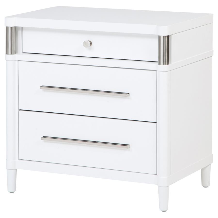 Gracemont - 3-Drawer Bedroom Nightstand Bedside Table - White
